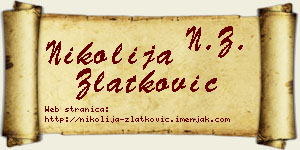 Nikolija Zlatković vizit kartica